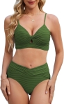 Strój kąpielowy Gorglitter dwuczęściowy damski "XXL" oliwkowy prążek.
