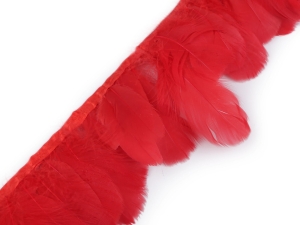Taśma z piór gęsich 9 cm ( czerwona ) 1 mb