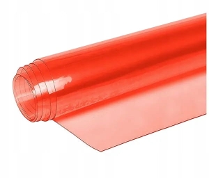 Folia Transparentna 0,5mm PCV Czerwona 50 x 140 cm