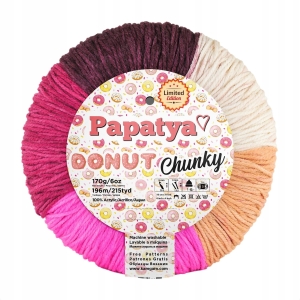 Włóczka PAPATYA DONUT CHUNKY 170g/196m kolorowa 08