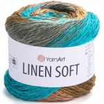 Włóczka YarnArt Linen Soft / 100 g / len wiskoza bawełna / 7409 / mix
