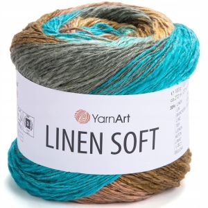 Włóczka YarnArt Linen Soft / 100 g / len wiskoza bawełna / 7409 / mix