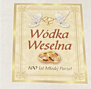 etykiety samoprzylepne na alkohol Wódkę Weselną 25szt Gołębie wzór nr 6