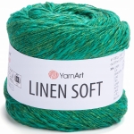 Włóczka YarnArt Linen Soft / 100 g / len wiskoza bawełna / 7315 / zieleń