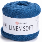 Włóczka YarnArt Linen Soft / 100 g / len wiskoza bawełna / 7317 / niebieski
