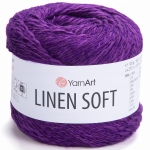 Włóczka YarnArt Linen Soft / 100 g / len wiskoza bawełna / 7324 / fiolet