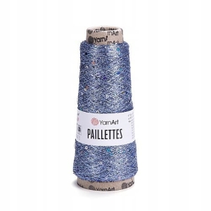 Włóczka kordonek nici YarnArt Paillettes 8003 niebieska