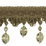 Taśma z koralikami TK -  431 (1mb) Pe - 36/35 oliwka / złoty brąz.