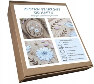 Zestaw Startowy do Nauki Haftowania - Łąka z Cykorią