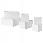 IKEA SKUBB pudełka pojemniki do komody x6 białe