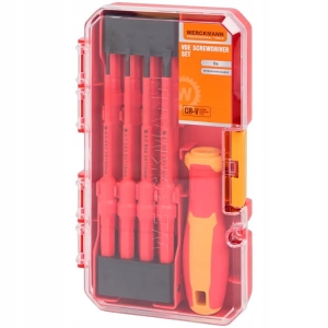 ZESTAW ŚRUBOKRĘTÓW VDE Z WYMIENNYMI KOŃCÓWKAMI WERCKMANN 9 SZT