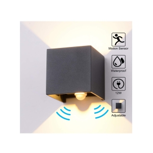 Lampa ścienna Elewacyjna Zewnętrzna LED Kinkiet Z Sensorem Ruchu IP65 1szt