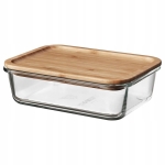 Pojemnik IKEA 365+ z Pokrywką - Prostokąt, Szkło/Bambus, 1.0 l