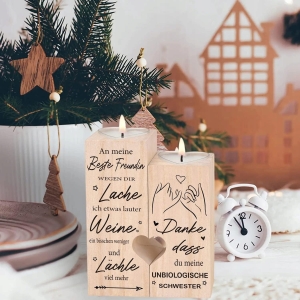 świecznik drewniany serce, prezent urodzinowy dla najlepszej przyjaciółki