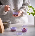 PRUTA mini pojemniki do żywności 3szt komplet 70ml LILIOWE