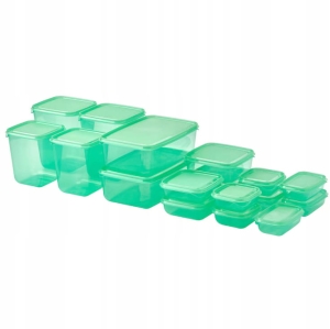 IKEA PRUTA pojemniki kuchenne na żywność 17 sztuk ZIELONE zestaw KOMPLET
