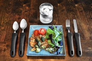 Celley Adaptacyjny Zestaw Sztućców - 4-częściowy | Czarny | Ergonomiczne