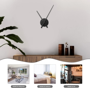 Zegar ścienny wskazówki mechanizm xxl nowoczesny CZARNY