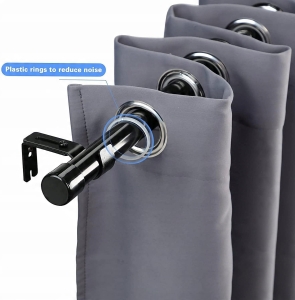 Karnisz pojedynczy na firanki zasłony Metalowy Czarny mat 76-198cm