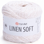 Włóczka YarnArt Linen Soft / 100 g / len wiskoza bawełna / 7301 / off white