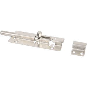 Zasuwa do drzwi 100 mm srebrna ZASUWA DRZWIOWA BRAMOWA RYGIEL JEDNOSTRONNA