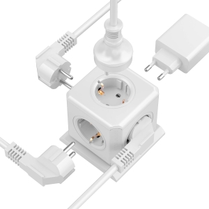 Wtyczka 5-in-1, gniazdo zasilania kostki, wiele gniazd 3680W, do domu biura