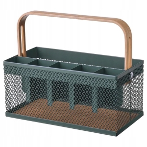 VIMPELFISK Stojak na sztućce bambus/szaroturkusowy