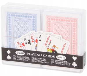 Karty do gry 2 talie w pudełku poker remik pasjans