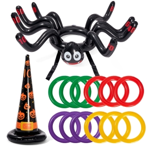 4-elementowa dmuchana gra rzucanie na Halloween Pająk Kapelusz