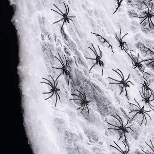 PAJĘCZYNA Z PAJĄKAMI DEKORACJA HALLOWEEN 40 PAJĄKÓW 300gr