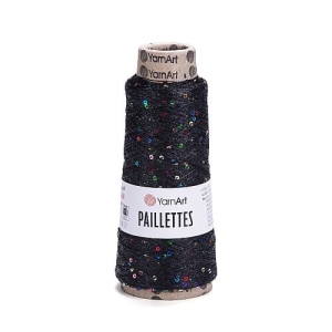 Włóczka kordonek nici YarnArt Paillettes 8010 czarny