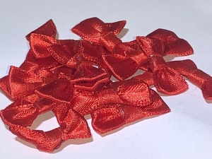 Muszki bieliźniane kotyliony 12x25 mm satynowe czerwone 20szt