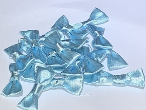 Muszki bieliźniane kotyliony 12x25 mm satynowe Turkus 20szt