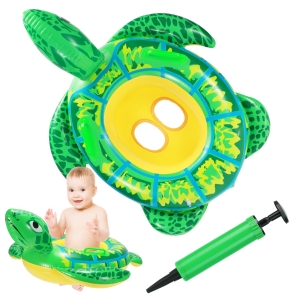 KOŁO DMUCHANE ŻÓŁW Z SIEDZISKIEM DO PŁYWANIA DLA DZIECI PONTON UCHWYT BASEN