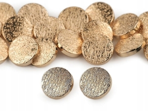 Metalowe guziki nawlekane kształt okrągły fi 17,6 mm złoty 5 szt. 120529