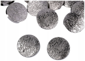 Metalowe guziki nawlekane kształt okrągły fi 22,6 mm czarny 5 szt.