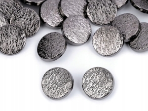 Metalowe guziki nawlekane kształt okrągły fi 17,6 mm czarny 5 szt.