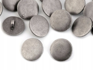 Metalowe guziki nawlekane kształt okrągły fi 20 mm srebrny 20 szt.