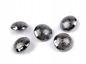 Metalowe guziki nawlekane kształt okrągły fi 20 mm srebrny nikiel 5 szt.