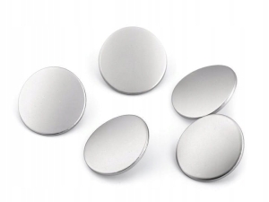 Metalowe guziki nawlekane kształt okrągły fi 19,8 mm srebrny 5 szt.