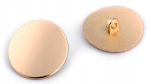 Metalowe guziki nawlekane kształt okrągły fi 19,8 mm złoty 5 szt. 120521