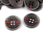 Metalowe guziki nawlekane kształt okrągły 20 mm czarny 10 szt. 120301 "32"