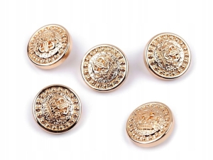 Metalowe guziki nawlekane kształt okrągły fi 19,7 mm złoty 5 szt. 120773 "32"
