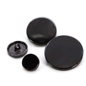 Guzik metalowy na stopce 25 mm CZARNY NIKIEL C 3986 (2szt)