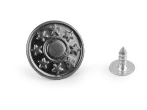 Metalowe guziki zatrzaski kształt okrągły fi 17 mm czarny 20 szt.