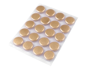 Metalowe guziki nawlekane kształt okrągły fi 25 mm złoty 5 szt. 120660