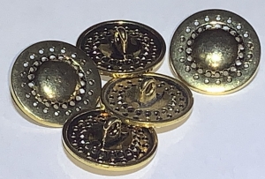 Guzik metalowy rozmiar 20 mm złoty (5szt) 4040