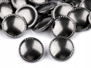 Metalowe guziki nawlekane kształt okrągły 19 mm czarny 5 szt. 120726