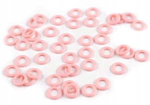 Krążki 10 mm kółka plastikowe do obrabiania szydełkiem różowe 25 szt.
