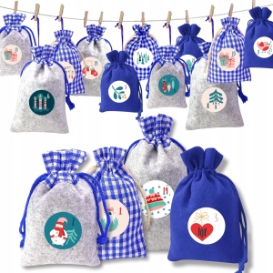 KALENDARZ ADWENTOWY DIY WORECZKI NAKLEJKI 24 WISZĄCY GOTOWY ZESTAW WISZĄCY